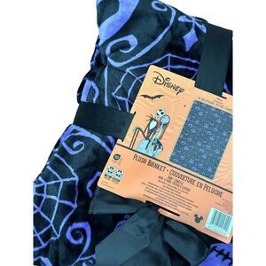 DISNEY NIGHTMARE BEFORE CHRISTMAS Soft Plush Twin 60" x 90" Blanket Purple Black